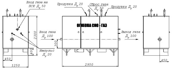 Установка газорегуляторная шкафная с узлом учета УГРШ-100Н(В)-2-ЭК